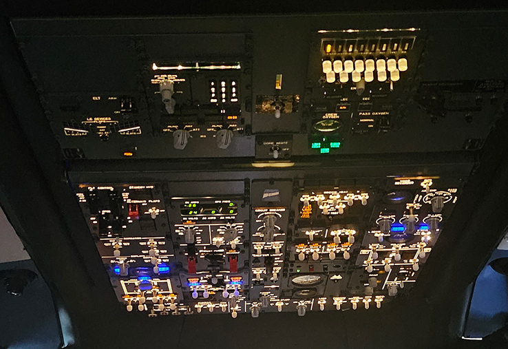 Overhead Panel 스위치 클로즈업